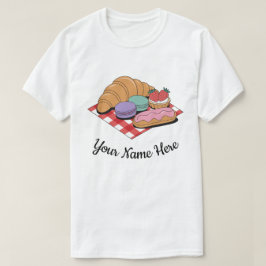 Camiseta Padaria de Éclair Croissant Personalizada para Ama