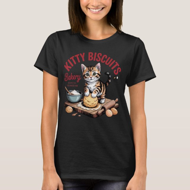 Camiseta Padaria Kitty Biscuits Nós Amassamos Gatos (Frente)