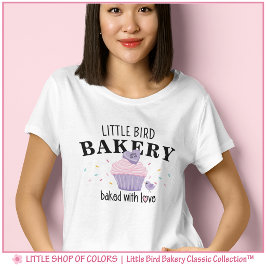 Camiseta Padaria Little Bird Bakery Cupcake Fofo