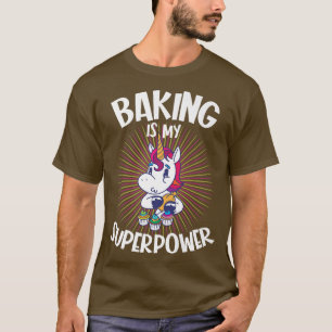 Camiseta padaria unicorn Baking é minha superpotência para 
