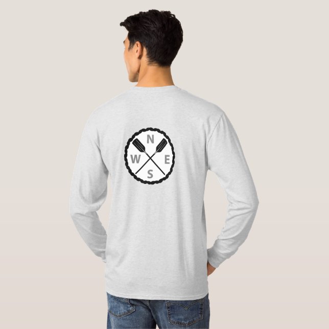 Camiseta Paddle no Explorador Design - Folha longa básica m (Parte Traseira Completa)