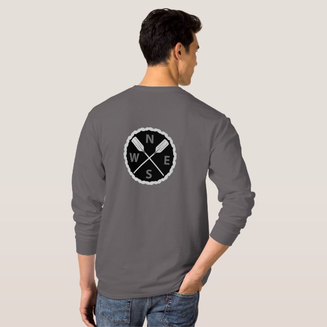 Camiseta Paddle no Explorador Design - Folha longa básica m (Parte Traseira Completa)