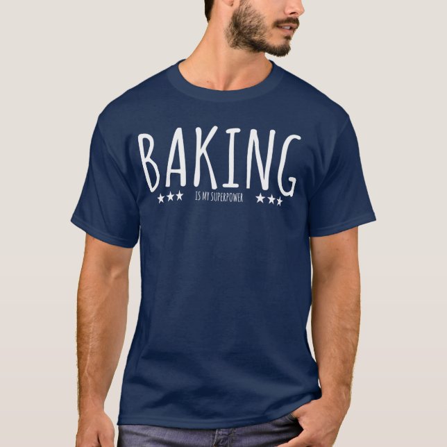 Camiseta Padeiro Engraçado Assar é Meu Superpoder retrô (Frente)