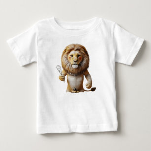 Camiseta Padeiro Leão Antropomórfico com Batedeira e Cupcak