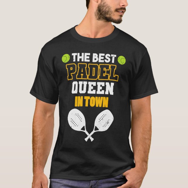 Camiseta Padel Paddle Tênis Queen Princess Backhand Racket (Frente)