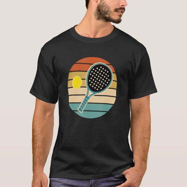 Camiseta Padel Retro Sunset Paddle com Bola (Frente)