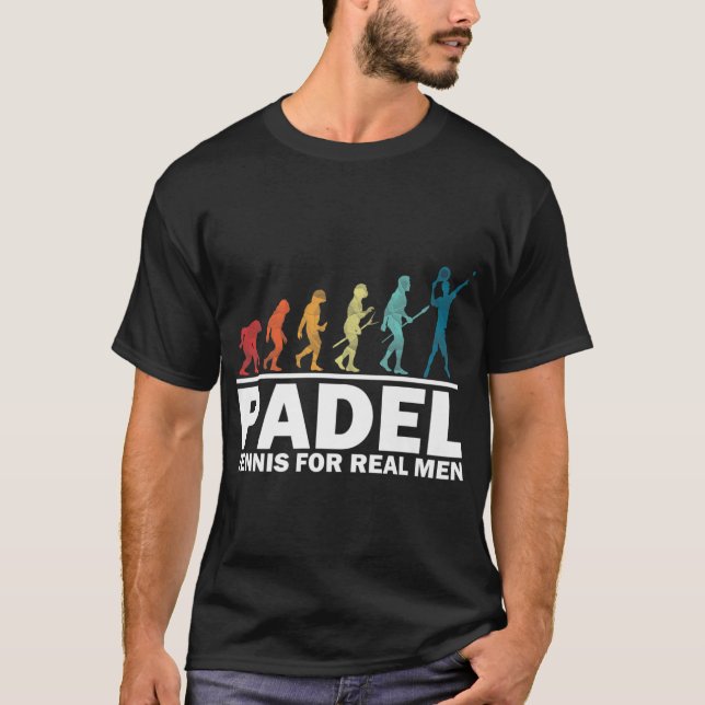 Camiseta Padel Tênis Para Homens Verdadeiros Diversão Padel (Frente)