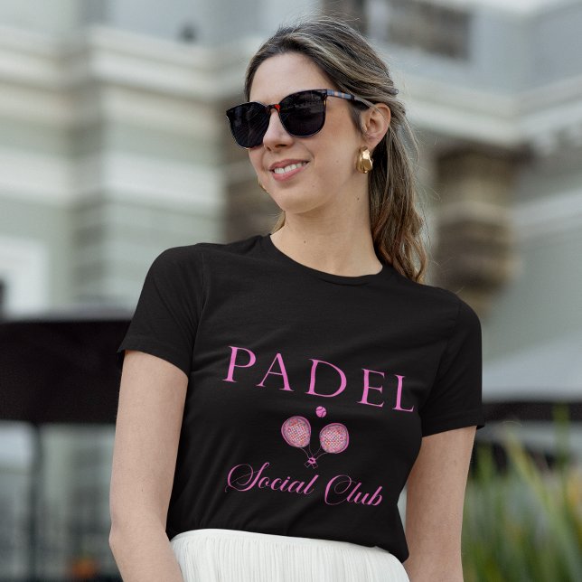 Camiseta Padel Women’s T-Shirt-Social Club Black & Pink (Criador carregado)