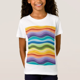 Camiseta Padrão 2 de ondulações multicoloridas