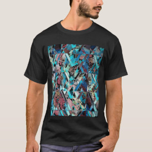 Camiseta Padrão Abstrato Geométrico Colorido