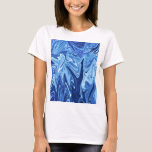 Camiseta Padrão abstrato líquido azul