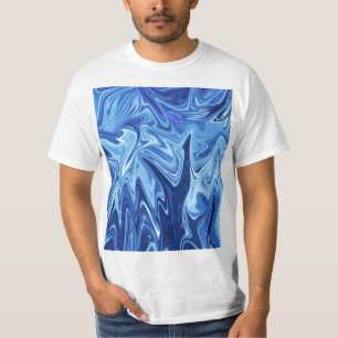 Camiseta Padrão abstrato líquido azul