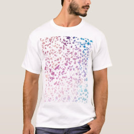 Camiseta Padrão abstrato Terrazzo Mosaico rosa e azul