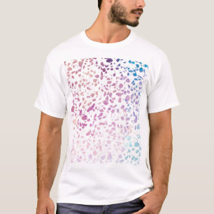 Camiseta Padrão abstrato Terrazzo Mosaico rosa e azul
