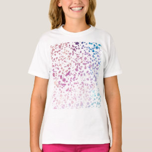 Camiseta Padrão abstrato Terrazzo Mosaico rosa e azul