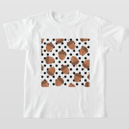 Camiseta Padrão Acorn Black Dots Autumn Y2K