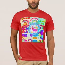Camiseta Padrão Aleatório de Cores Vibrantes