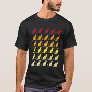 Camiseta Padrão Animal de Cat Retro