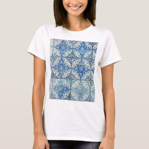 Camiseta Padrão Antiquado de Azulejos Portugueses - Azulej