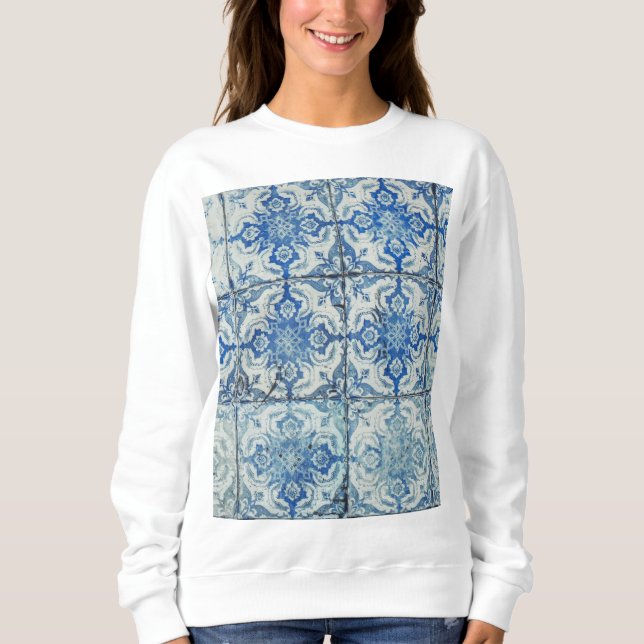 Camiseta Padrão Antiquado de Azulejos Portugueses - Azulejo (Frente)