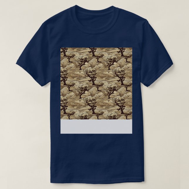 Camiseta Padrão Asiático Invisível Antigo Chinês Japonês Co (Frente do Design)
