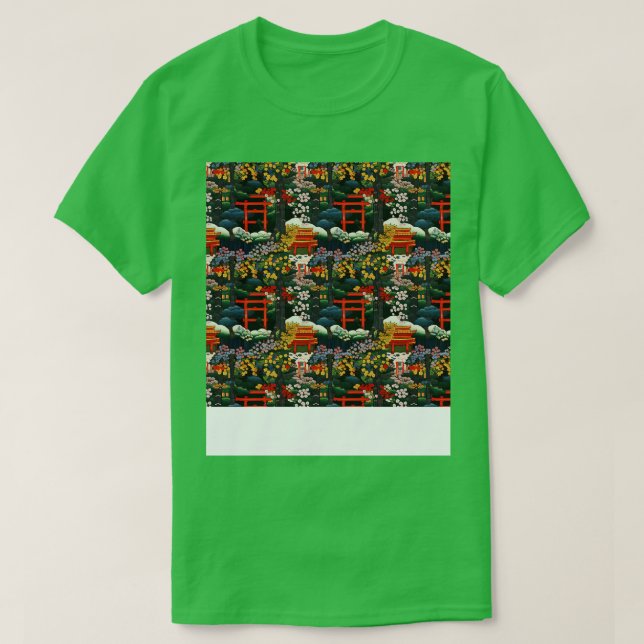 Camiseta Padrão Asiático Invisível Antigo Chinês Japonês Co (Frente do Design)