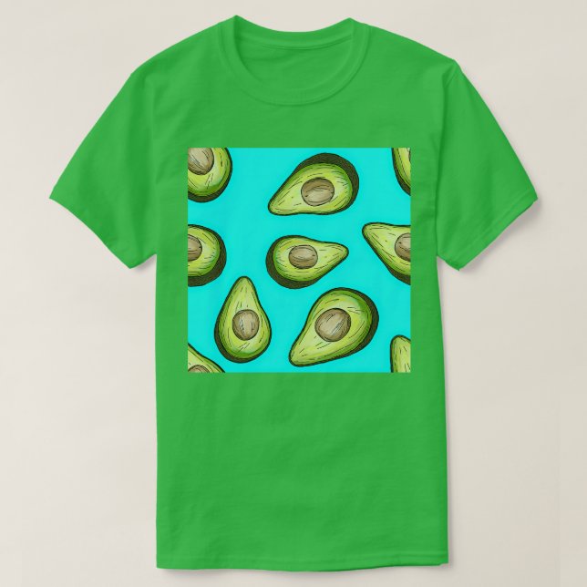 Camiseta Padrão Azul Avocado (Frente do Design)