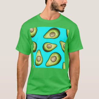 Camiseta Padrão Azul Avocado
