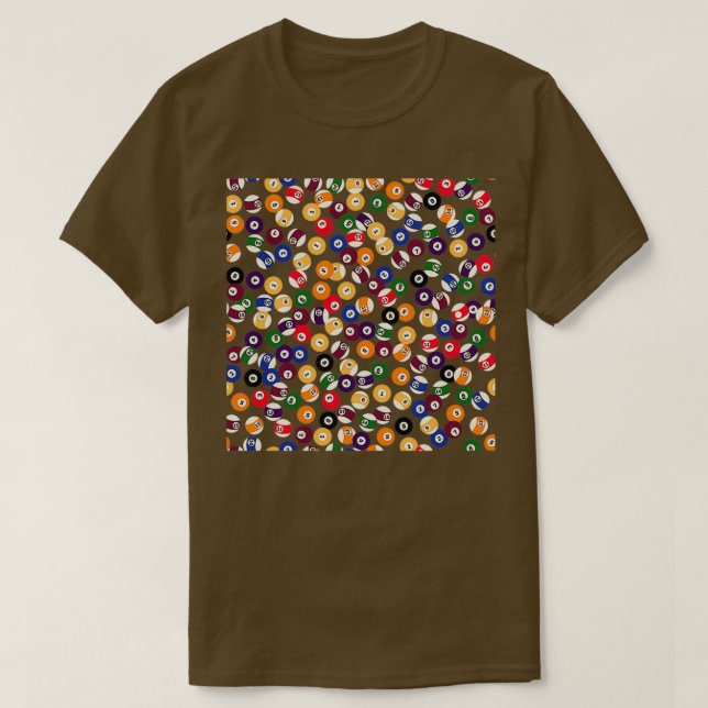 Camiseta Padrão Billiard Balls por toda a Impressão para a  (Frente do Design)