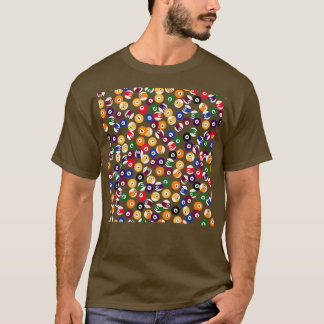 Camiseta Padrão Billiard Balls por toda a Impressão para a 