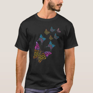 Camiseta Padrão - Borboleta Colorida Internacional de setem