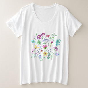 Camiseta Padrão botânico floral