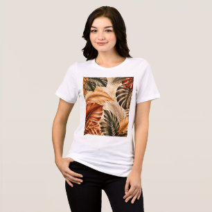 Camiseta Padrão Botânico Monstera Tropical de Outono