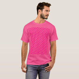 Camiseta Padrão Brilhante de Corações de Namorados Rosa
