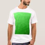 Camiseta Padrão brilhante de malha geométrica verde-claro<br><div class="desc">O padrão geométrico brilhante do gradiente verde claro da malha geométrica triângulos brilhantes ombre. Legal malha geométrica do triângulo moderno com design de gradiente verde-claro a verde-escuro.</div>