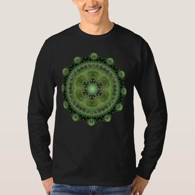 Camiseta Padrão circular ornamentado fractal (Frente)