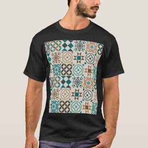 Camiseta Padrão Clássico do Azulejo Vintage