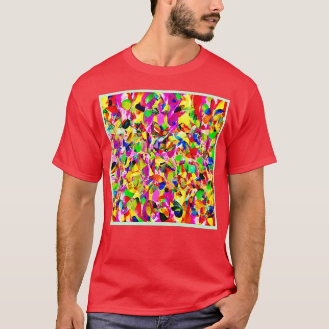 Camiseta Padrão Colorido de Espectro de Abstrato (Frente)