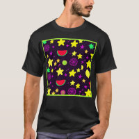 Padrão Colorido De Estrela E Fruta