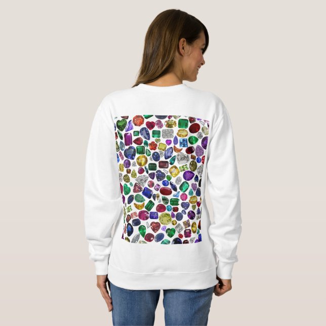 Camiseta Padrão Colorido de Gemstone e Diamond (Parte Traseira Completa)