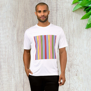 Camiseta Padrão Colorido de Stripes Verticais