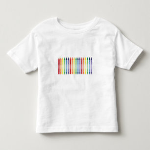 Camiseta Padrão Colorido do Arco-Íris Crayons