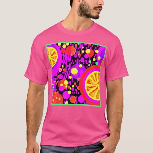 Camiseta Padrão Colorido do Fruta (Frente)