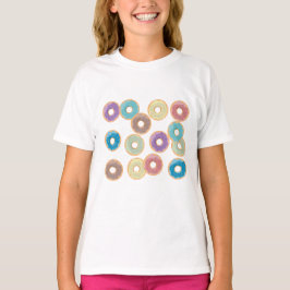 Camiseta Padrão Colorido Pastel Doughnut & Sprinkles