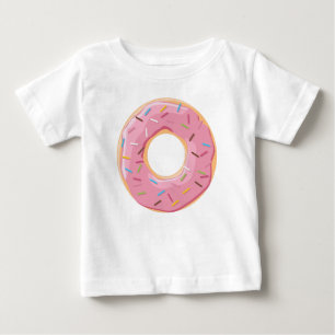 Camiseta Padrão Colorido Retro de Donuts Festa Divertida Mi