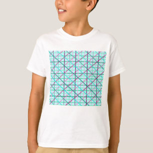Camiseta Padrão com verificação de Rosa e azul