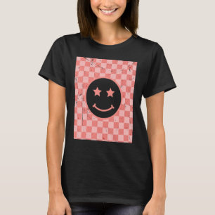 Camiseta Padrão com Verificação de Rosto Feliz Retroativo_2