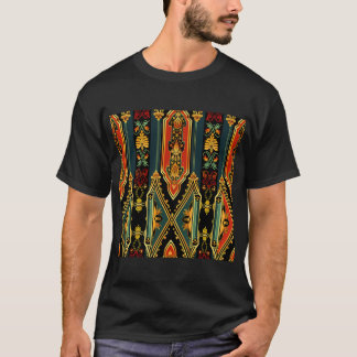 Camiseta padrão contínuo de elementos da arquitetura do tem
