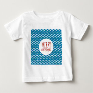 Camiseta Padrão contínuo de Feliz Natal Textura Azul