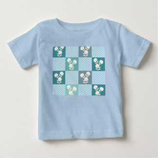 Camiseta Padrão contínuo xadrez floral elegante em So